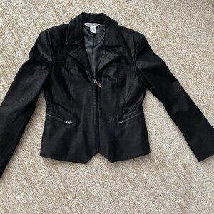 Jacket, Leather, Black, Italy
